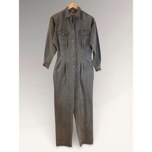 VTG Banana Republic Jumpsuit One Piece Coveralls Safari Womens M Khaki Fitted